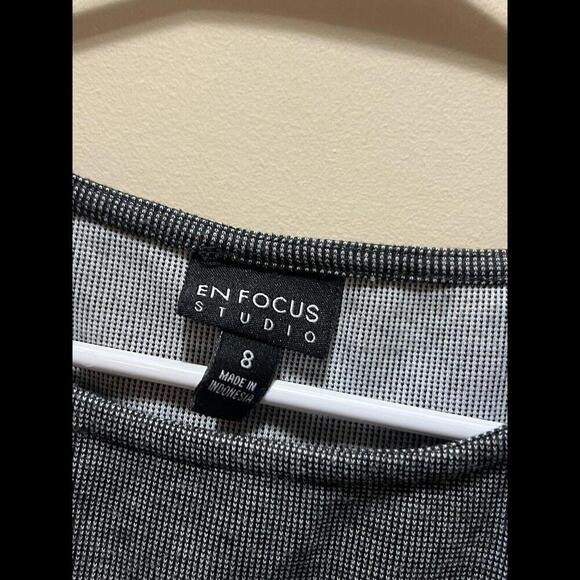 En Focus Womens Black Round Neck Sleeveless Fit & Flare Dress Sz 8 - Picture 3 of 3